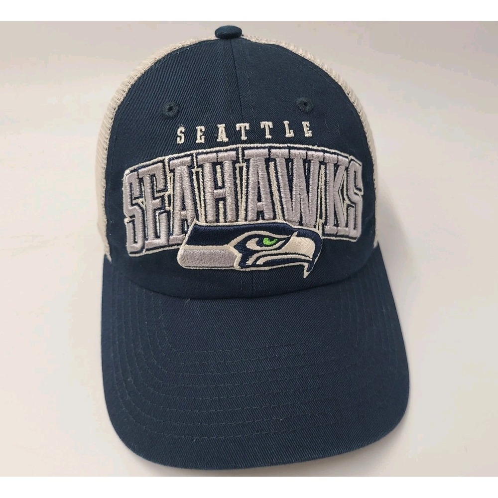 Seattle Seahawks NFL Team Apparel‎ Mesh Trucker Snapback Hat Cap Men Women Blue